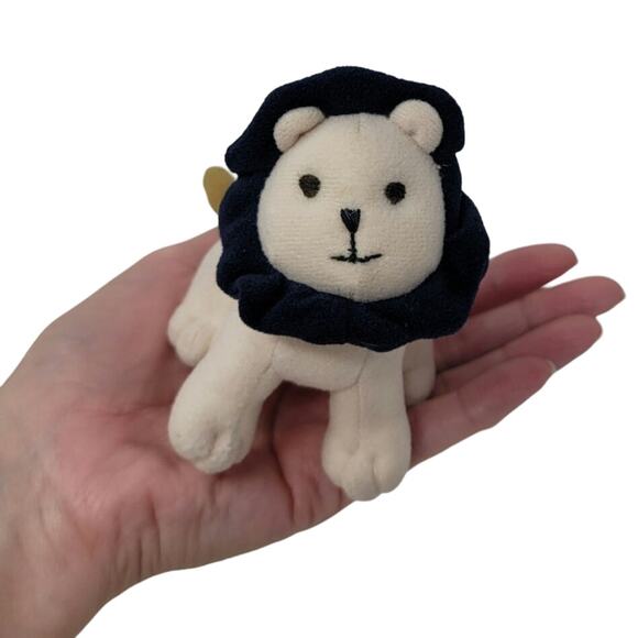 Miniature Lion Plush Baby Cub Tan Dark Brown Mane Sewn Face Mini Stuffed Animal - Picture 1 of 8